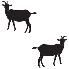 Goat Silhouette, Goat Vector Silhouette, Goat cartoon Silhouette, Goat illustration, Goat icon Silhouette, Goat Silhouette illustration
