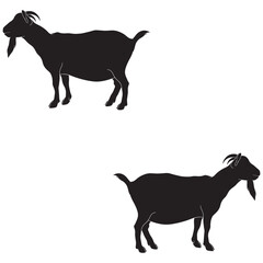 Goat Silhouette, Goat Vector Silhouette, Goat cartoon Silhouette, Goat illustration, Goat icon Silhouette, Goat Silhouette illustration