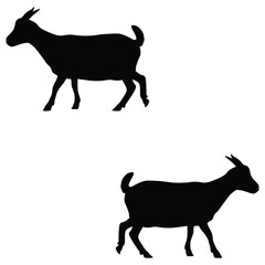 Goat Silhouette, Goat Vector Silhouette, Goat cartoon Silhouette, Goat illustration, Goat icon Silhouette, Goat Silhouette illustration