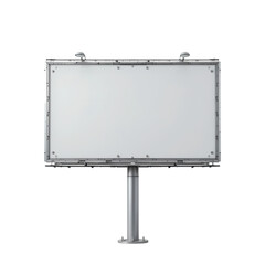 Obraz premium Blank Billboard Mockup Advertising Signage Template Outdoor City Panel Media White Metal Empty Space