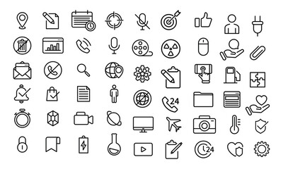 Social media line art icon trends for designers