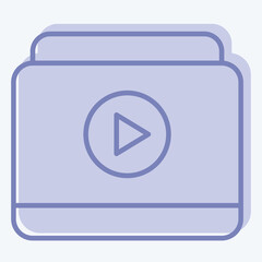 Icon Online Video. related to Hobbies symbol. two tone style. design editable