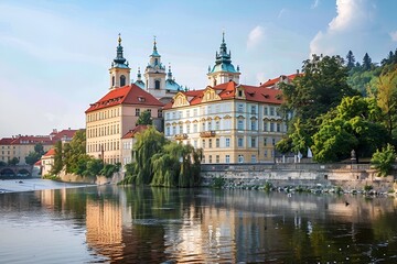 Fototapeta premium prague castle and charles bridge