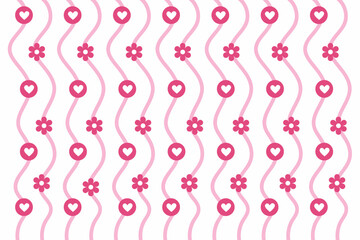 seamless pattern with hearts and flower background for valentines day