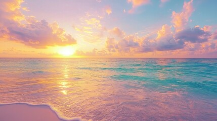 Fototapeta premium Ocean Sunset: Beach Serenity
