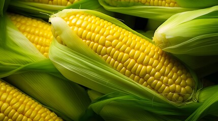 Vibrant Stack of Fresh Corn Cobs at Farmer s Market Produce Display   Abundant Harvest of Organic Seasonal Vegetables on Sale at Local Agriculture Stall