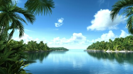 Obraz premium Tranquil Tropical Island Cove
