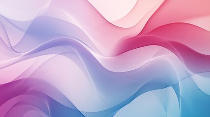 Obraz premium Abstract pastel wave background with flowing, colorful, smooth curves and gradients in pink, blue, and purple hues.