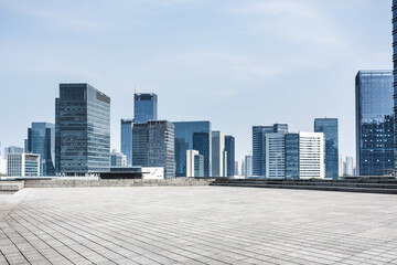 Modern Urban Skyline with Open Space and Clear Sky