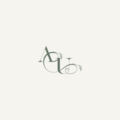 elegant and elegant logo UA wedding concept monogram letter organic hairline logotype