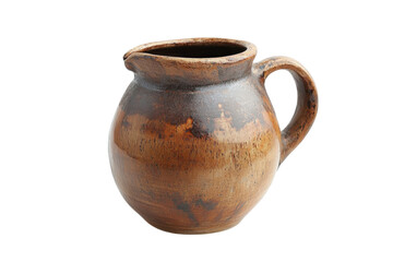 Traditional clay jug showcasing artisanal craftsmanship and earthy tones suitable for home decor or rustic dining