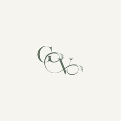 elegant and elegant logo VG wedding concept monogram letter organic hairline logotype