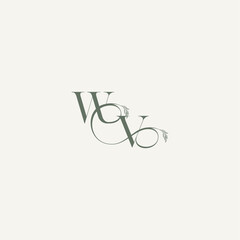 elegant and elegant logo VW wedding concept monogram letter organic hairline logotype