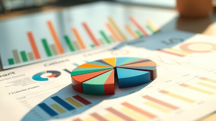 Colorful Financial Pie Chart Report Visualizations