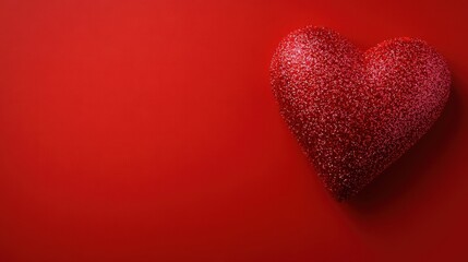 Obraz premium A bold red heart stands out against a matching red backdrop, symbolizing love and passion, perfectly capturing the essence of Valentine's Day.