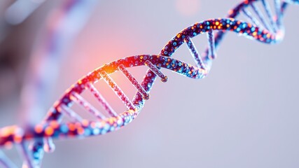 DNA Helix Abstract Art - Genetic Research Visualization