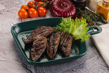 Grilled diet beef liver steak