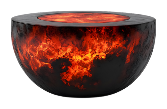 Ember end table on a transparent background. isolated background.
