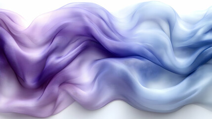 Fototapeta premium Flowing pastel fabric, white background, design element