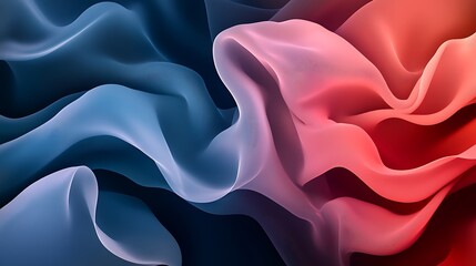 Obraz premium Abstract Blue and Red Wavelike Fabric Design