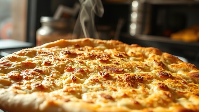 Freshly Baked Egyptian Aish Balady Flatbread - Hot from Oven, High-Quality Photo