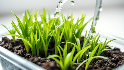Obraz premium Green Seedlings, Nature Care, Growth, Close-up