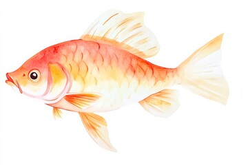 A colorful goldfish swimming gracefully, showcasing vibrant orange and yellow hues with delicate fins.