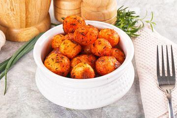 Baked young potato with paprika