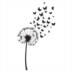 Detailed Dandelion Plant Vector Illustration for Art Projects 