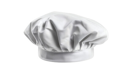 Chef's white hat with classic design, isolated on white background