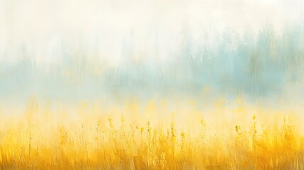 Fototapeta premium Golden Field, Misty Sky