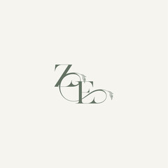 organic hairline logotype EZ elegant and elegant logo wedding concept monogram letter