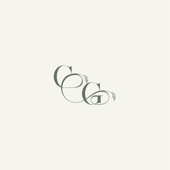 organic hairline logotype wedding concept monogram letter elegant and elegant logo GC
