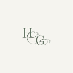 organic hairline logotype wedding concept monogram letter elegant and elegant logo GH