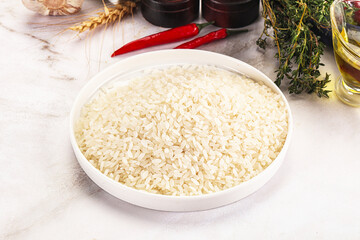 Dry Arborio rice for risotto