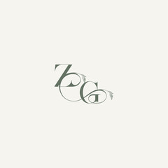 organic hairline logotype wedding concept monogram letter elegant and elegant logo GZ