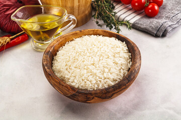 Dry Arborio rice for risotto