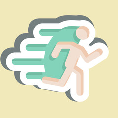 Sticker Run. related to Speed symbol. design editable
