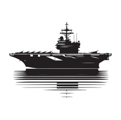 Obraz premium military ship silhouette vector illustration