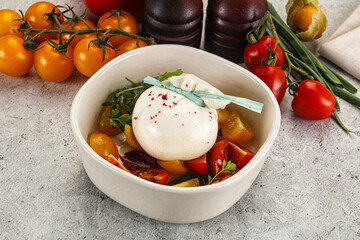 Burrata cheese with tomato salad