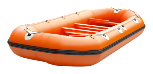 Emergency raft on a transparent background. isolated background.