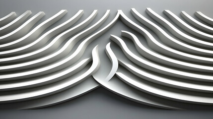Abstract 3D White Wave Background