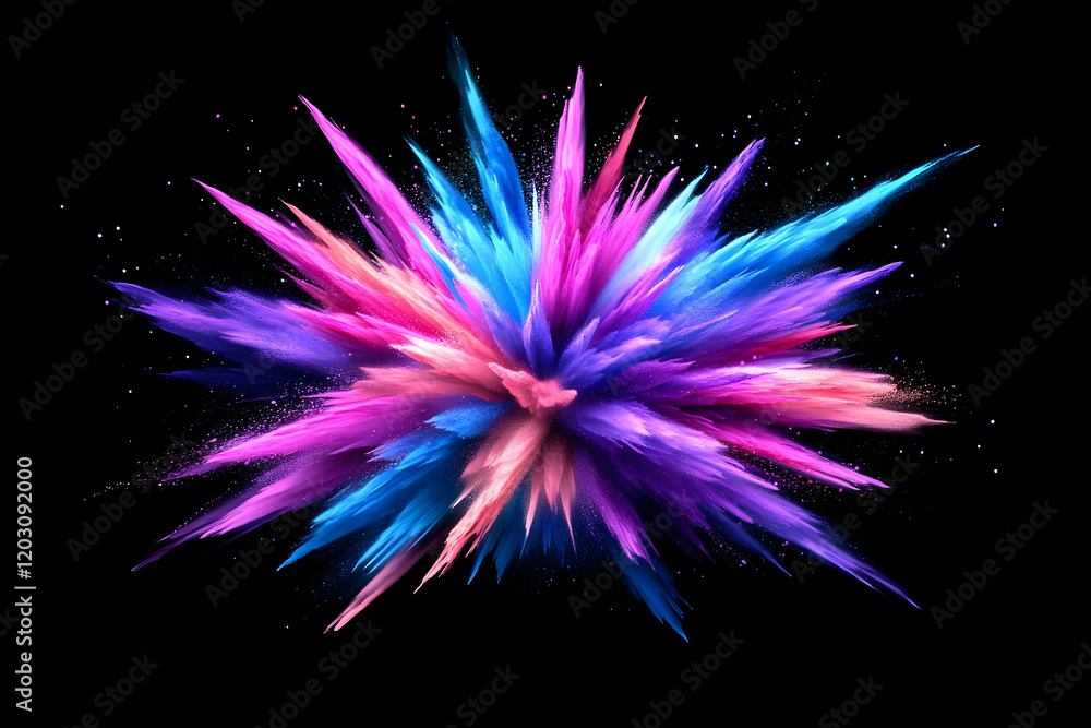 Poster vibrant color explosion 3d abstract background