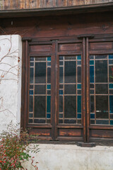 Partial close-up of an old house in Zhouzhuang Ancient Town, Suzhou City, Jiangsu Province, China on February 1, 2023