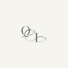 Obraz premium organic hairline logotype wedding concept monogram letter elegant and elegant logo IQ