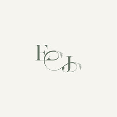 organic hairline logotype wedding concept monogram letter elegant and elegant logo JE