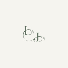 organic hairline logotype wedding concept monogram letter elegant and elegant logo JI