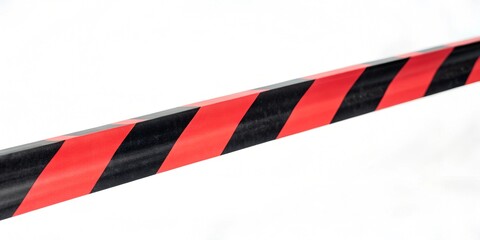 Crossed red white warning tape isolated on white
