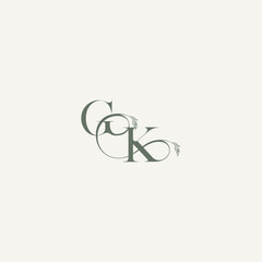 organic hairline logotype wedding concept monogram letter elegant and elegant logo KG