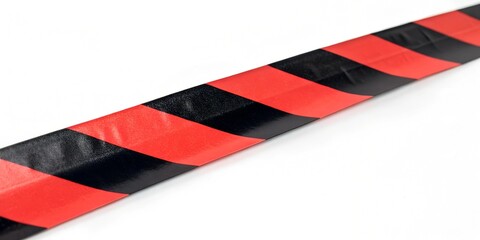 Crossed red white warning tape isolated on white
